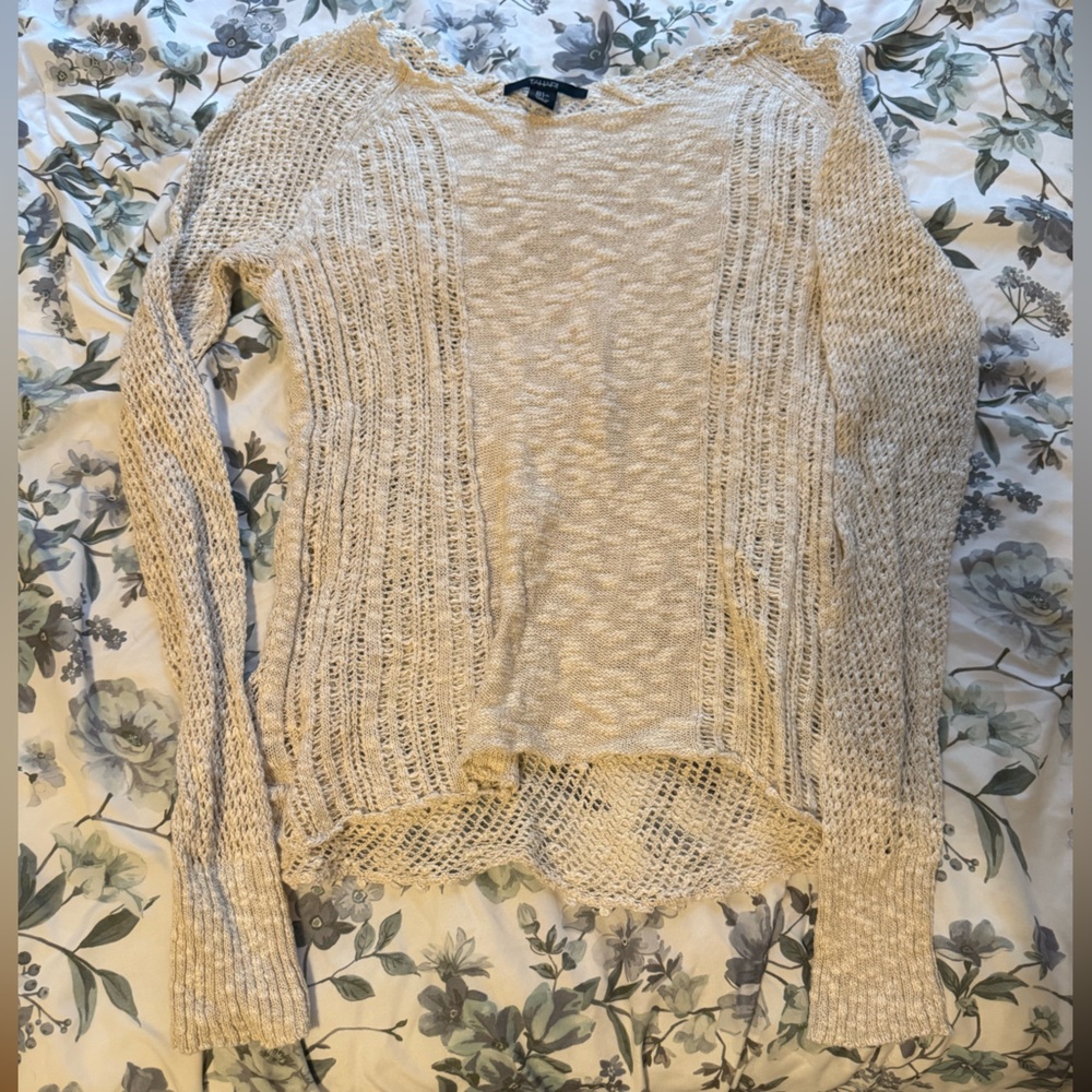 Tahari Off-the-Shoulder Cream Sweater
